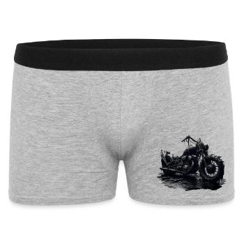 Rusty Apocalypse Motorcycle - Dark Fantasy Skull - Men's Boxer Shorts - heather grey - Front
