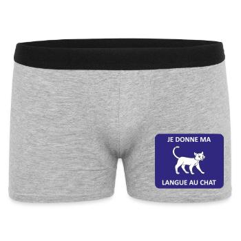 Je donne ma langue au chat - Boxer Homme - gris chiné - Devant