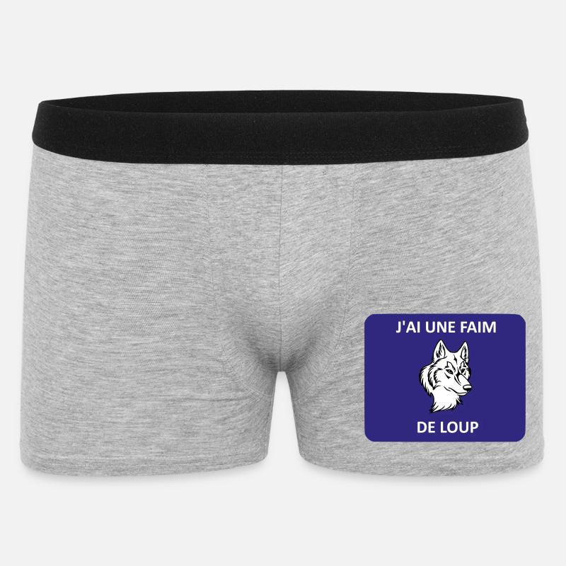 Ich bin hungrig wie ein Wolf - Männer Boxer Shorts - Grau meliert