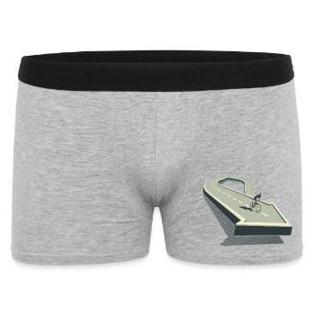  Rennradfahrer auf Bergraße Radsport Geschenk - Männer Boxer Shorts - Grau meliert - Vorne