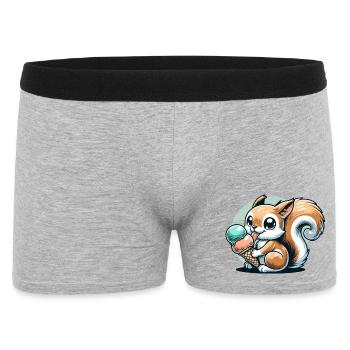 Écureuil de dessin animé mignon avec de la crème glacée - Boxer Homme - gris chiné - Devant