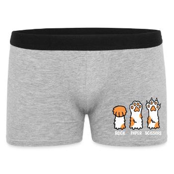 Katze Kätzchen Pfote - Männer Boxer Shorts - Grau meliert - Vorne