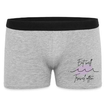 Mange bien, voyage souvent bien - Boxer Homme - gris chiné - Devant