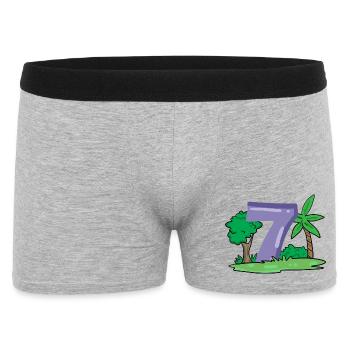 7 Number Number Motif Seven - Men's Boxer Shorts - heather grey - Front