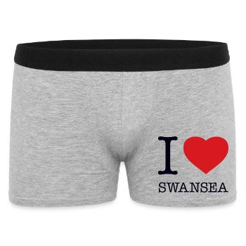 I LOVE SWANSEA - Men's Boxer Shorts - heather grey - Front