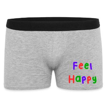 HAPPY. FREE. FREEDOM. WELFARE. ZEN. MEDITATION. - Men's Boxer Shorts - heather grey - Front