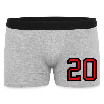 20. 20 ANS. 20e ANNIVERSAIRE. ANNIVERSAIRE 20 ANS. - Boxer Homme - gris chiné - Devant