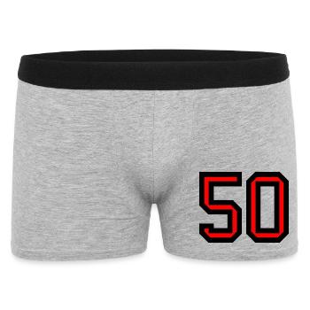 50. 50 ANS. 50e ANNIVERSAIRE. ANNIVERSAIRE 50 ANS. - Boxer Homme - gris chiné - Devant