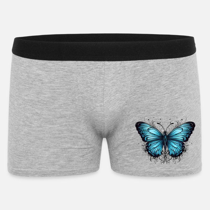 Schmetterling - Männer Boxer Shorts - Grau meliert