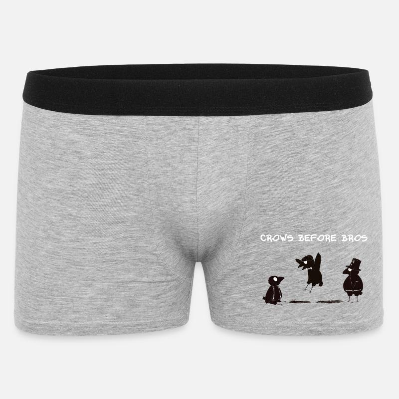 crows before bros - Männer Boxer Shorts - Grau meliert