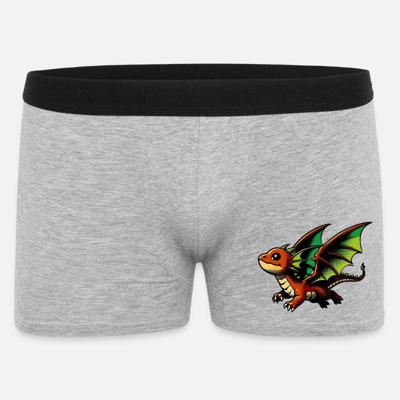 Drache - Männer Boxer Shorts - Grau meliert