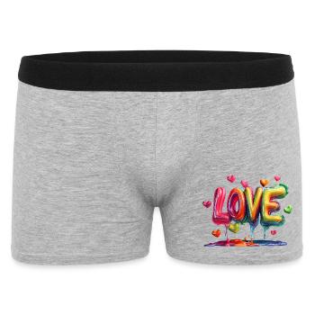 Bunte Love-Ballon Schrift - Männer Boxer Shorts - Grau meliert - Vorne