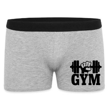 GYM Poing avec haltère - Boxer Homme - gris chiné - Devant