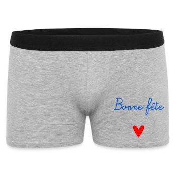 BONNE FÊTE. COEUR. BONNE FÊTE MAMAN. MAMAN - Boxer Homme - gris chiné - Devant