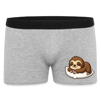 Cute Sloth Cartoon Relax Cuddle Chill - Men's Boxer Shorts - heather grey - Front