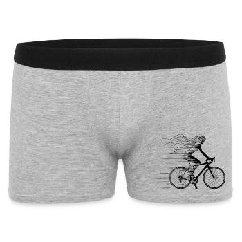 Female Cyclist Line Art - Men's Boxer Shorts - heather grey - Front