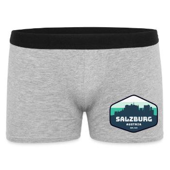 Salzburg Skyline Silhouette - Männer Boxer Shorts - Grau meliert - Vorne