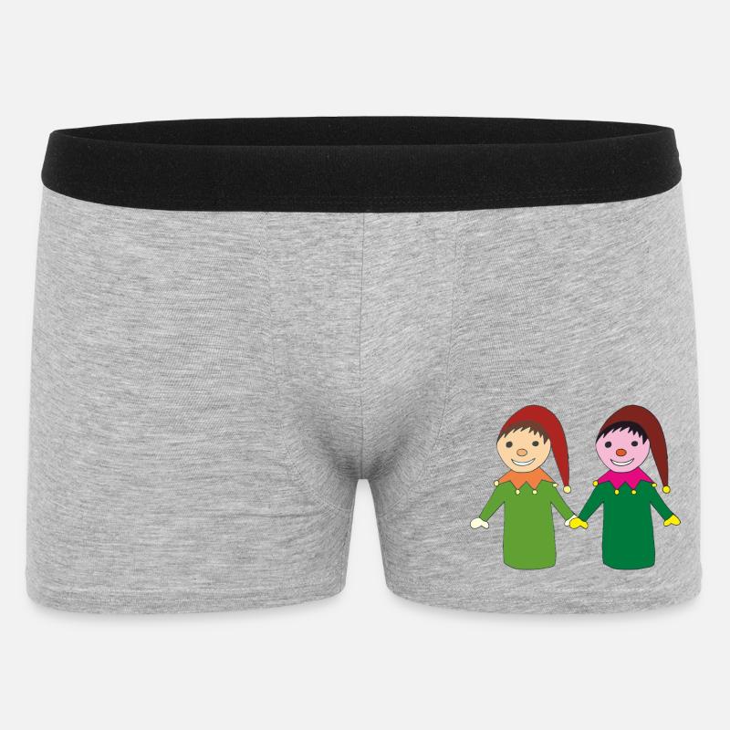 Fröhliche kasperl freunde - Männer Boxer Shorts - Grau meliert
