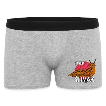 Tiger Ślimak | Lustiges polnisches Meme Shirt - Männer Boxer Shorts - Grau meliert - Vorne