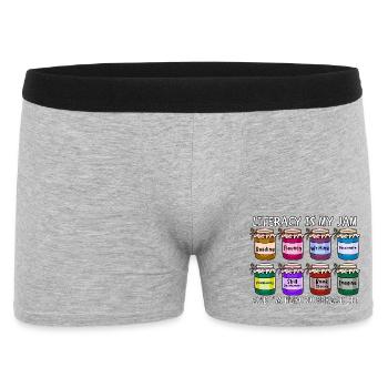 Lehrer und kreative ideal für Buchliebhaber  - Männer Boxer Shorts - Grau meliert - Vorne