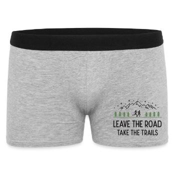 Trailrunning – Verlasse die Straße, nimm die Trails - Männer Boxer Shorts - Grau meliert - Vorne