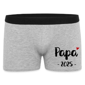 Papa 2025 Design für werdende Väter - Männer Boxer Shorts - Grau meliert - Vorne
