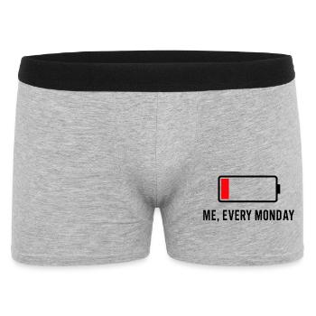 Low Battery – Me, Every Mon - Men's Boxer Shorts - heather grey - Front