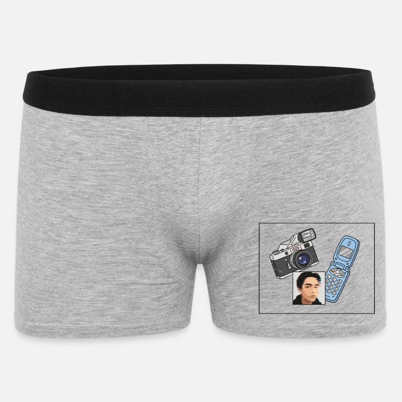 Foto-Dampf - Männer Boxer Shorts - Grau meliert