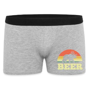 Ours Silhouette Bière Sunset Retro - Boxer Homme - gris chiné - Devant