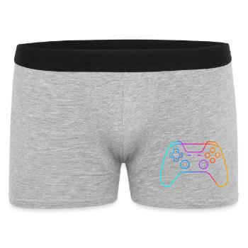 Neon Gamepad – Buntes Controller Motiv - Männer Boxer Shorts - Grau meliert - Vorne