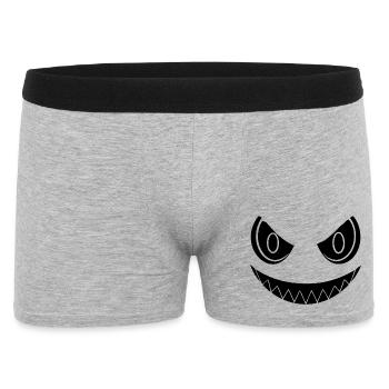 Böses Lächeln Halloween - Männer Boxer Shorts - Grau meliert - Vorne