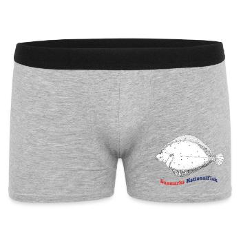 Dänemarks nationale Fisch-Rüben-Spaette - Männer Boxer Shorts - Grau meliert - Vorne