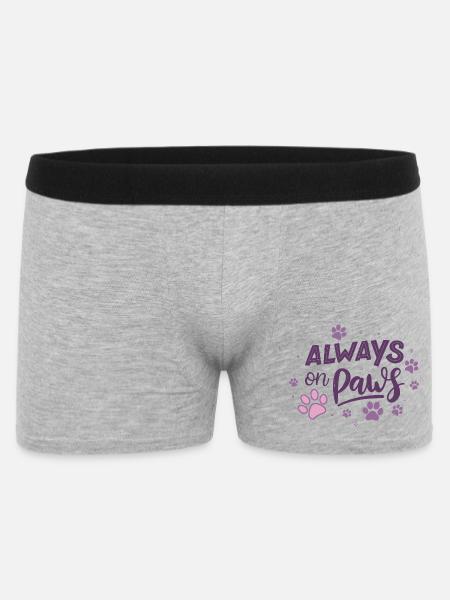 Always on Day Pawprints Purple - Men's Boxer Shorts - heather grey
