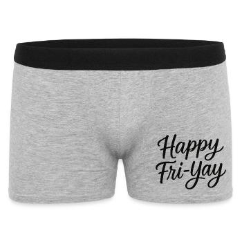Joyeux vendredi, Yay, Vendredi, Amant, Friyay - Boxer Homme - gris chiné - Devant