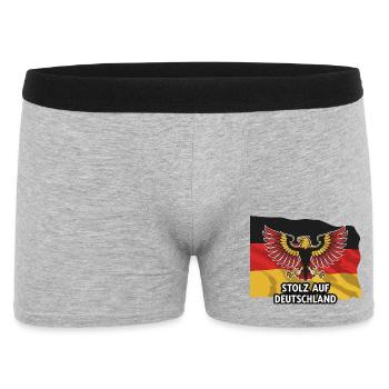Stolz auf Deutschland with flag - Men's Boxer Shorts - heather grey - Front