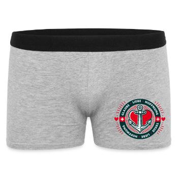 Glaube Liebe Hoffnung - Männer Boxer Shorts - Grau meliert - Vorne