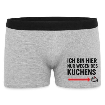 Je ne suis là que pour le gâteau - Boxer Homme - gris chiné - Devant