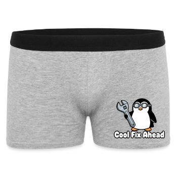 Penguin mechanic with wrench - Men's Boxer Shorts - heather grey - Front