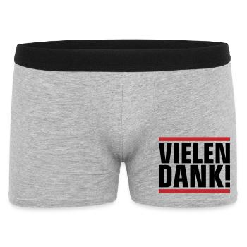 Vielen Dank Dankeschön - Männer Boxer Shorts - Grau meliert - Vorne