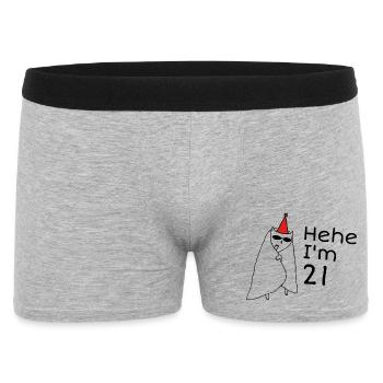 21 ans anniversaire - Cadeau 21e anniversaire - Boxer Homme - gris chiné - Devant