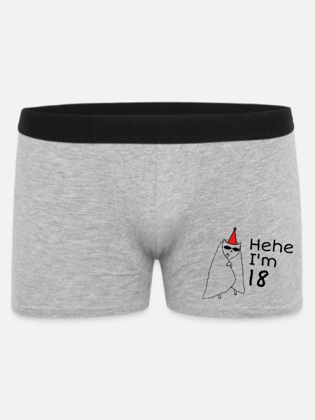 18 Year Anniversary - 18th Anniversary Gift - Men's Boxer Shorts - heather grey