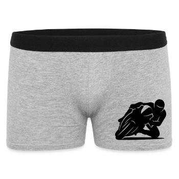 Minimalist motorcycle racer silhouette - Men's Boxer Shorts - heather grey - Front