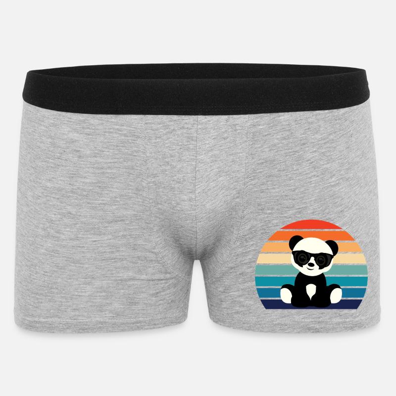 Cool Panda Graphic - Männer Boxer Shorts - Grau meliert