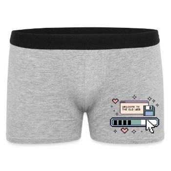Welcome To The Old Web Retro Internet - Männer Boxer Shorts - Grau meliert - Vorne