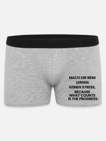 Deutsch-Englisch-Reim 1 (Ver. B) - Männer Boxer Shorts - Grau meliert