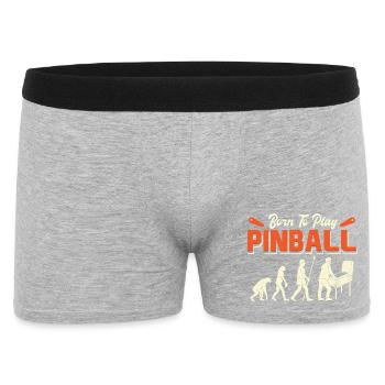 Born To Play Pinball Evolution - Männer Boxer Shorts - Grau meliert - Vorne