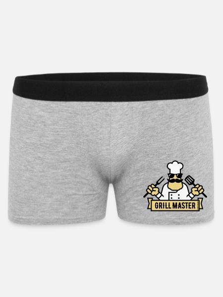 Grill Master (Grilling / Barbecue / BBQ / 3C) - Men's Boxer Shorts - heather grey