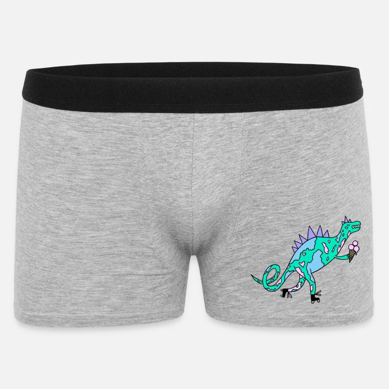 Rollerskates_Dino - Männer Boxer Shorts - Grau meliert