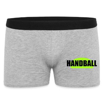 Handball Neon-Grün Typo-Print - Männer Boxer Shorts - Grau meliert - Vorne