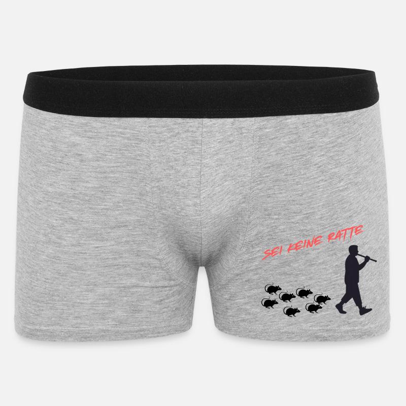 Sei Keine Ratte – Mut zur Ehrlichkeit - Männer Boxer Shorts - Grau meliert